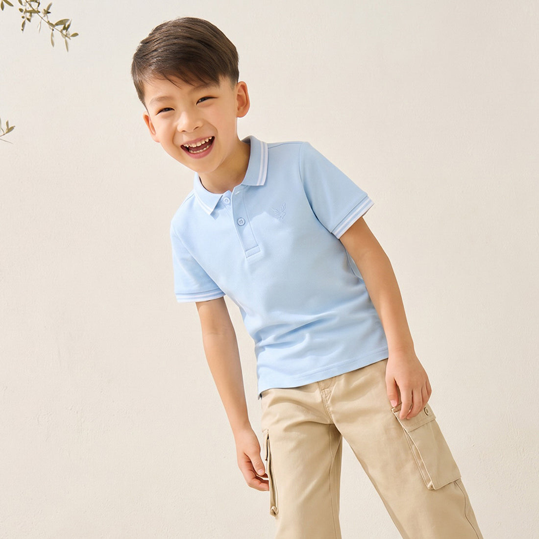 Juniors Polo Neck Short Sleeves T-shirt with Embroidery