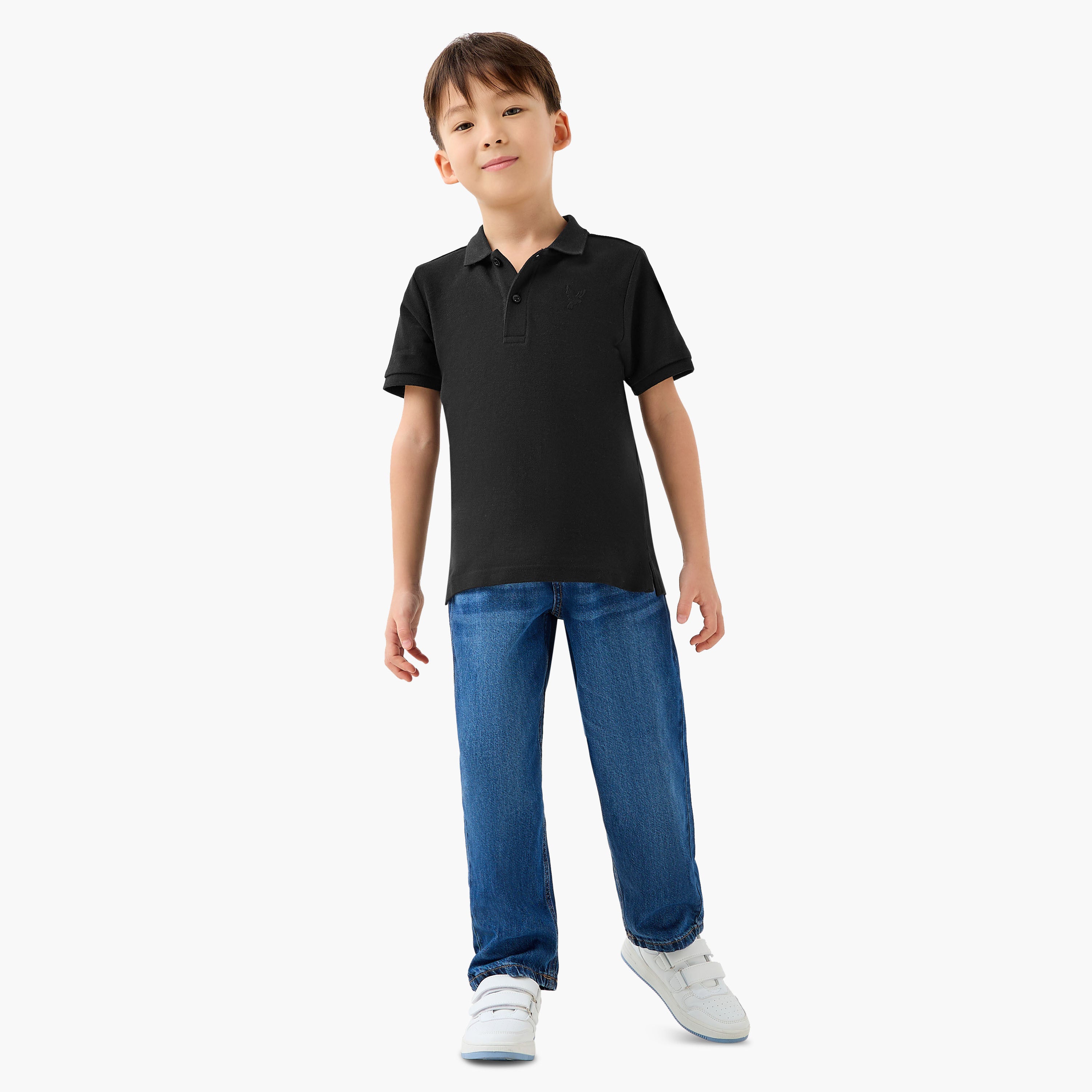 Juniors Collared Short Sleeves Polo T-shirt with Embroidery