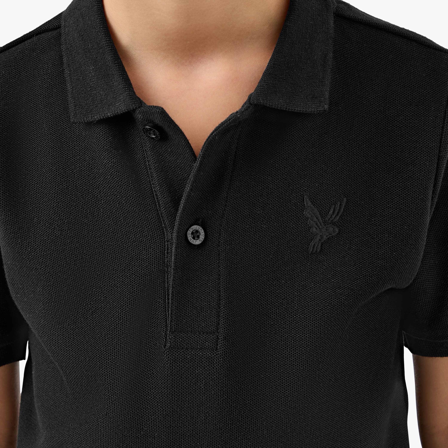 Juniors Collared Short Sleeves Polo T-shirt with Embroidery