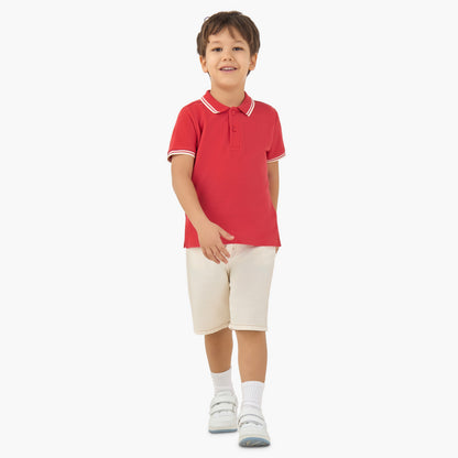 Juniors Polo Neck Short Sleeves T-shirt with Tipping Detail