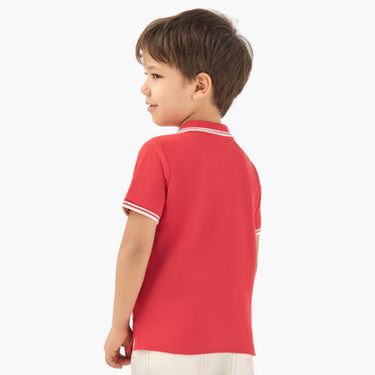 Juniors Polo Neck Short Sleeves T-shirt with Tipping Detail