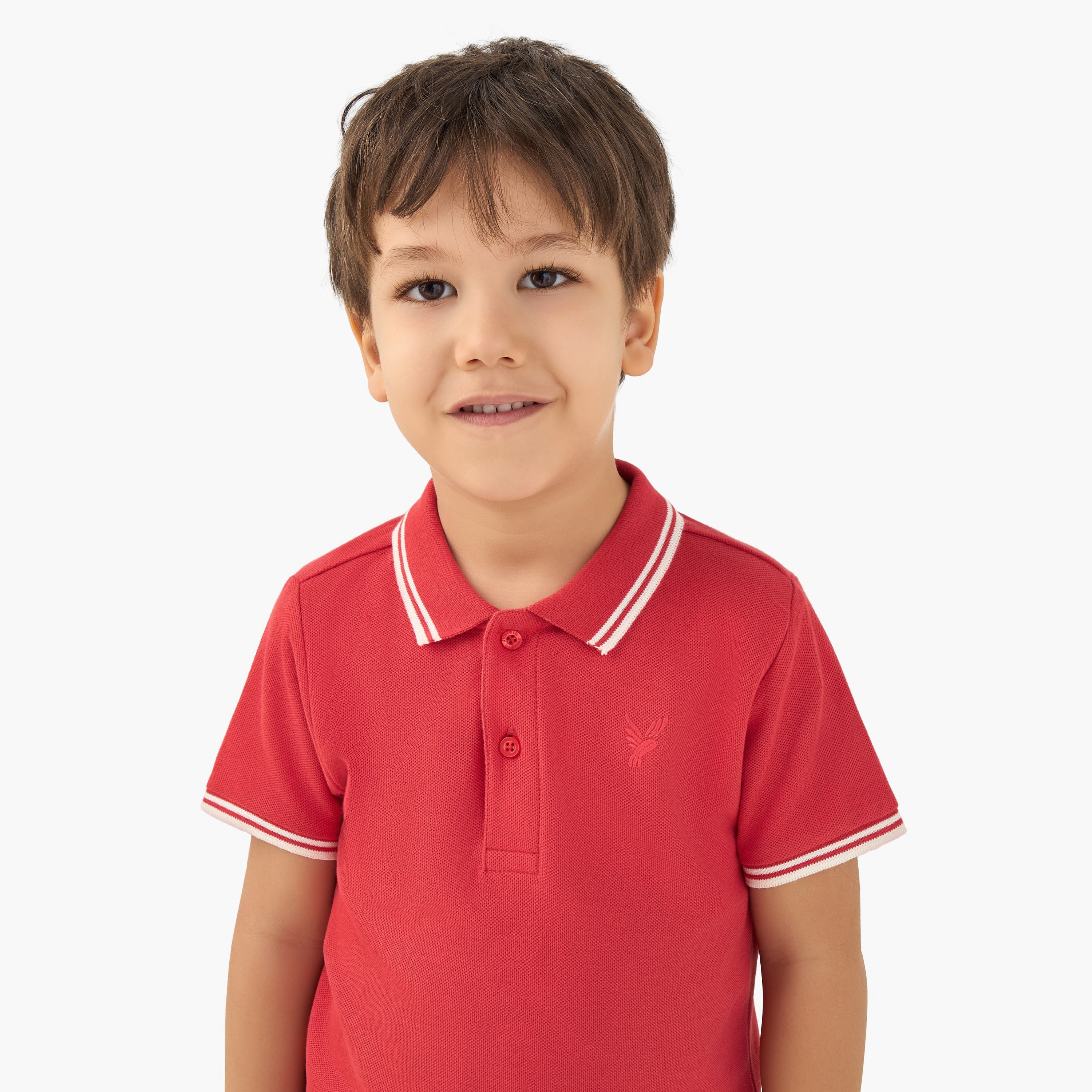 Juniors Polo Neck Short Sleeves T-shirt with Tipping Detail
