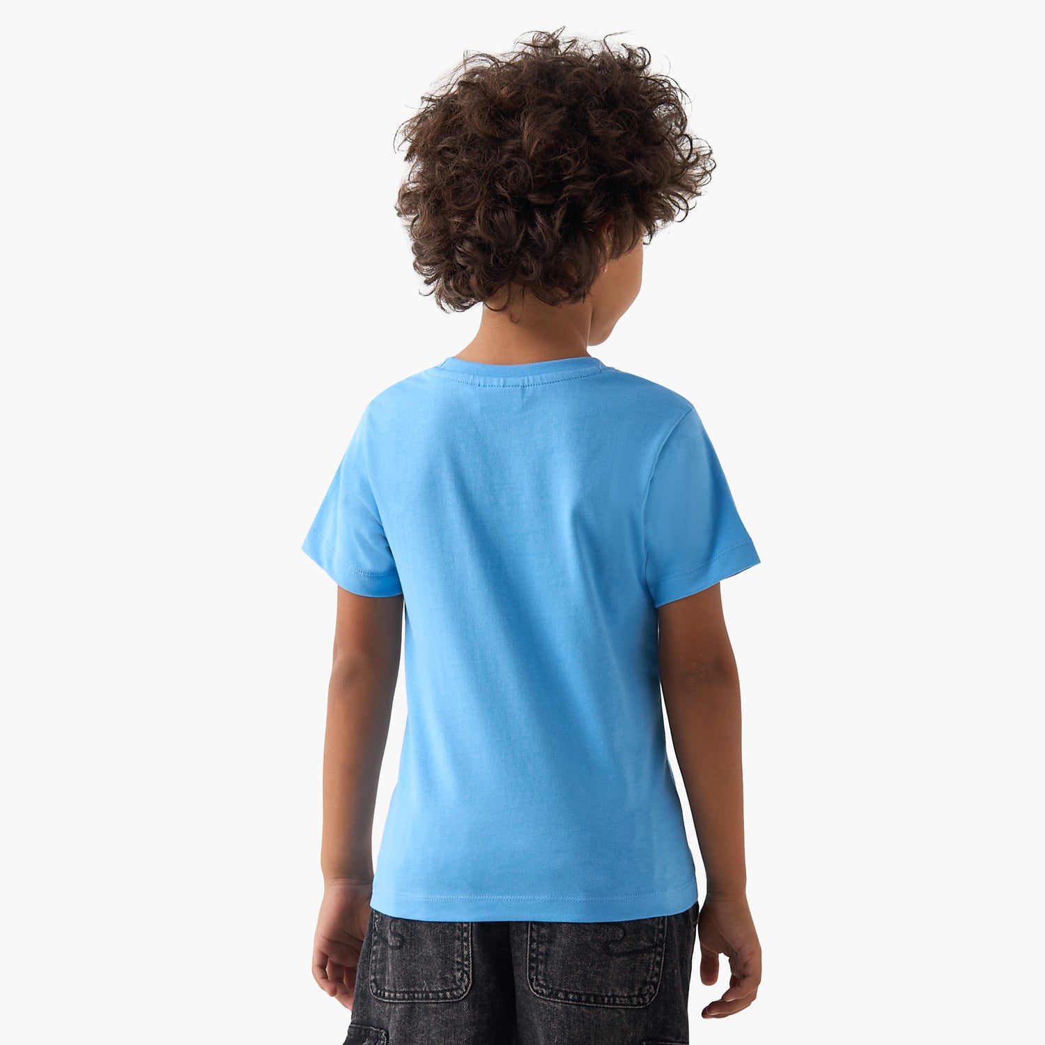 Juniors Crew Neck Short Sleeves T-shirt with Construction Print