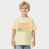 Juniors Crew Neck Short Sleeves T-shirt with Typographic Print - Yellow / 1-2 yrs