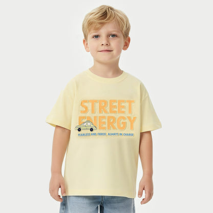 Juniors Crew Neck Short Sleeves T-shirt with Typographic Print