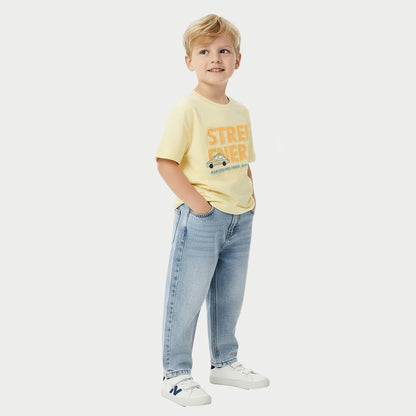 Juniors Crew Neck Short Sleeves T-shirt with Typographic Print