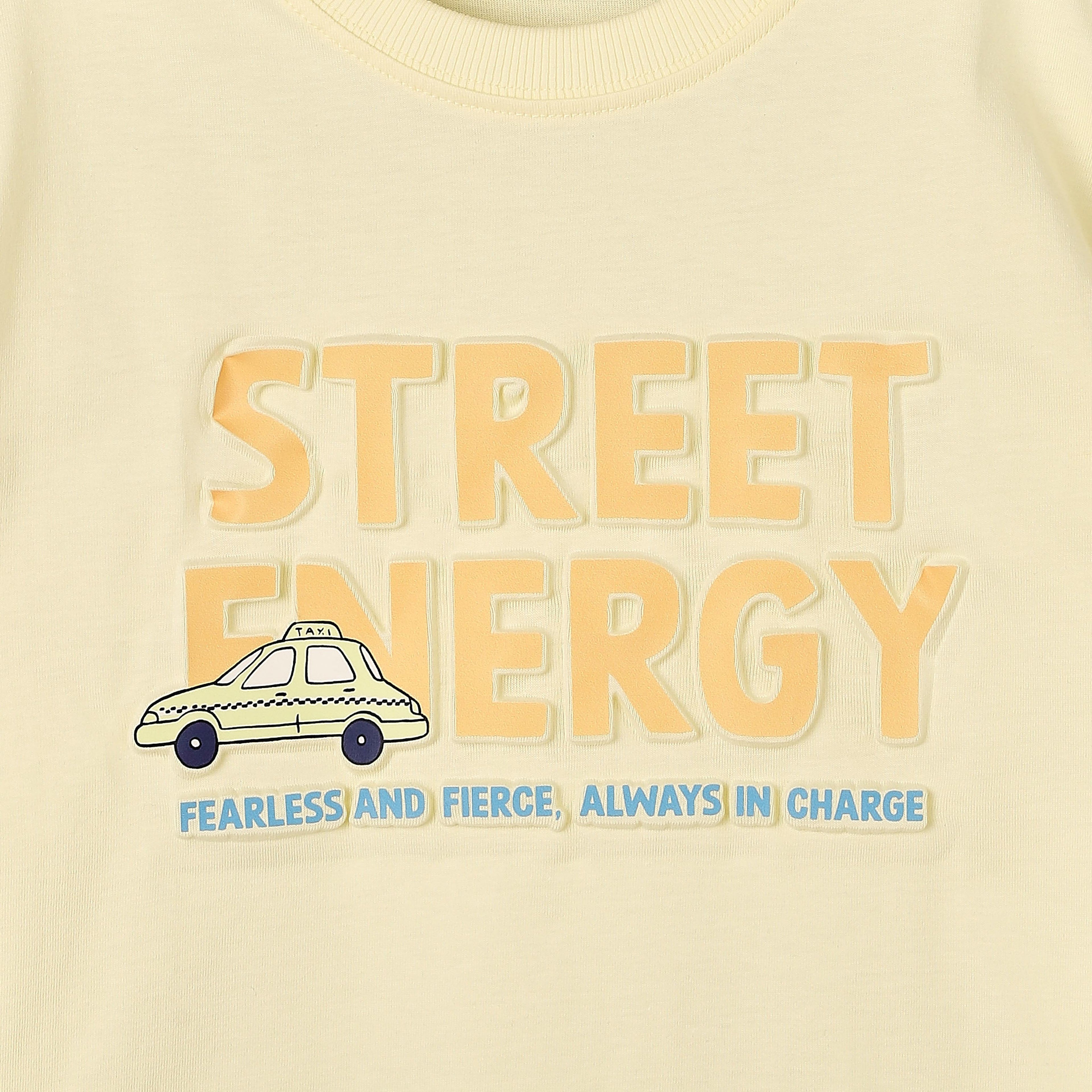 Juniors Crew Neck Short Sleeves T-shirt with Typographic Print