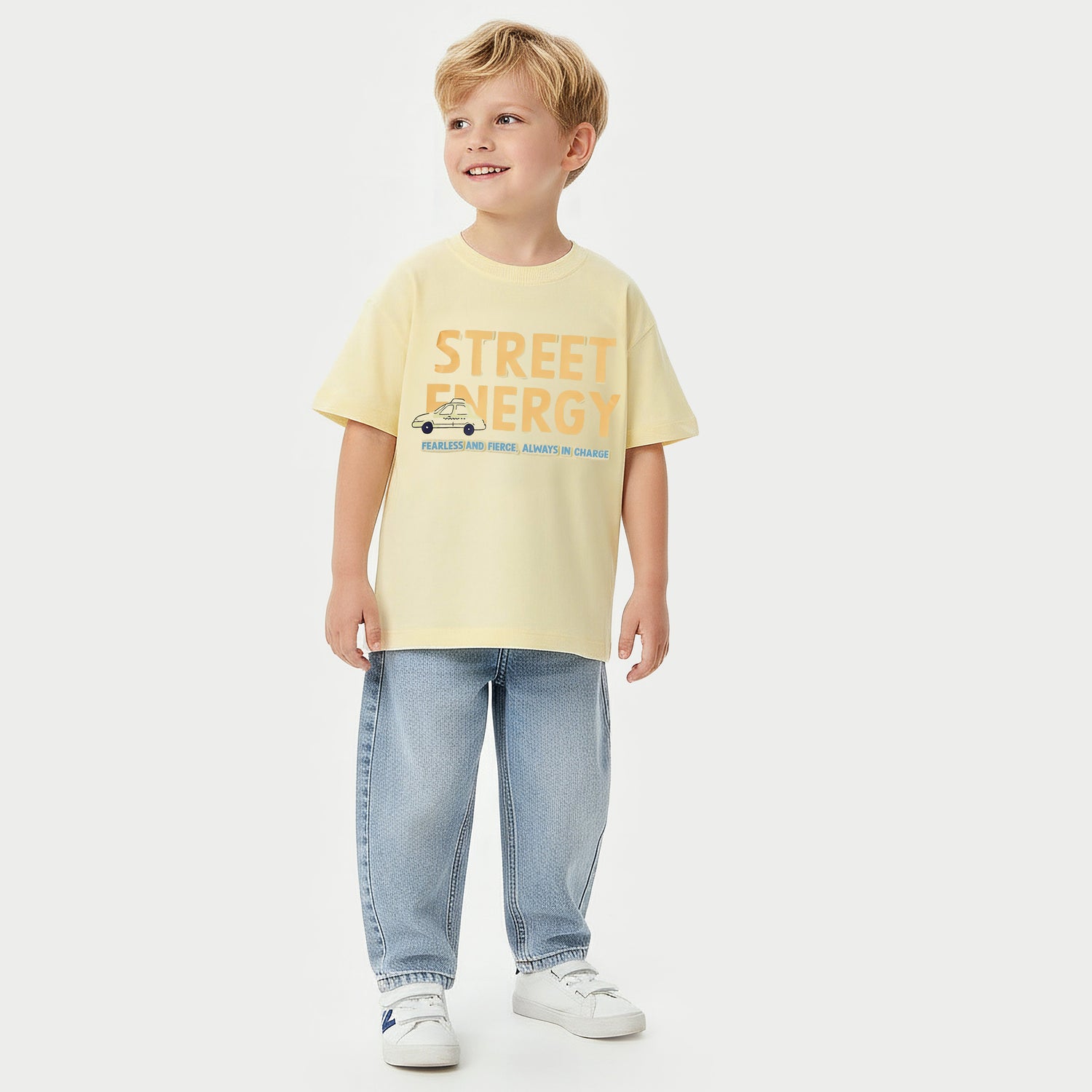 Juniors Crew Neck Short Sleeves T-shirt with Typographic Print