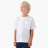 Juniors Crew Neck Short Sleeves T-shirt with Chest Pocket - White / 1-2 yrs