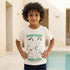 Juniors Crew Neck Short Sleeve T-shirt with Dinosaur Print - White / 1-2 yrs