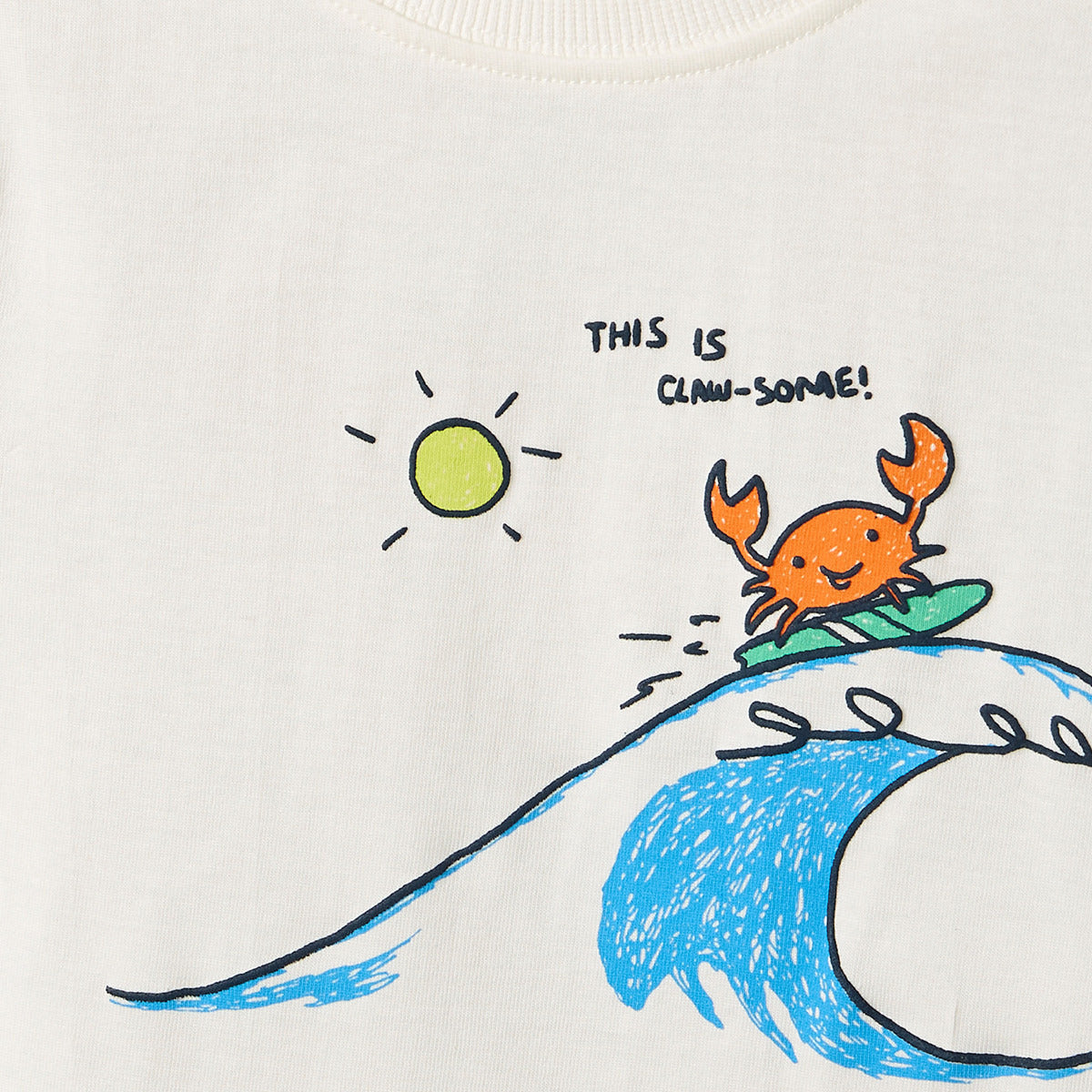 Juniors Crew Neck Short Sleeves T-shirt with Beach Print