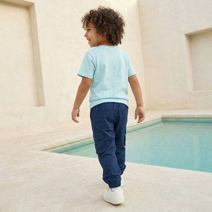 Juniors Crew Neck Short Sleeve T-shirt with Underwater Print