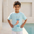 Juniors Crew Neck Short Sleeves T-shirt with Shrimp Print - Blue / 1-2 yrs