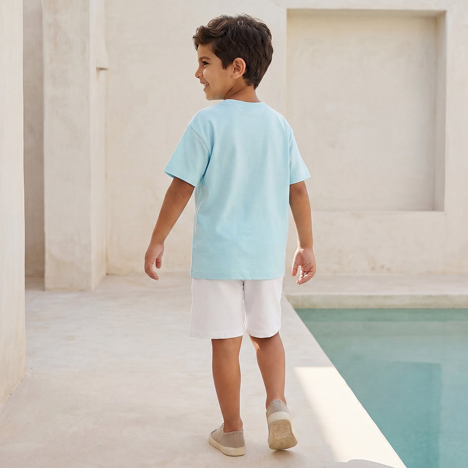 Juniors Crew Neck Short Sleeves T-shirt with Shrimp Print