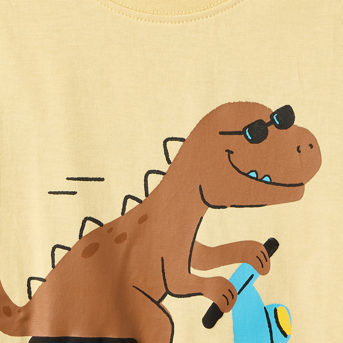 Juniors Crew Neck Short Sleeves T-shirt with Dinosaur Print