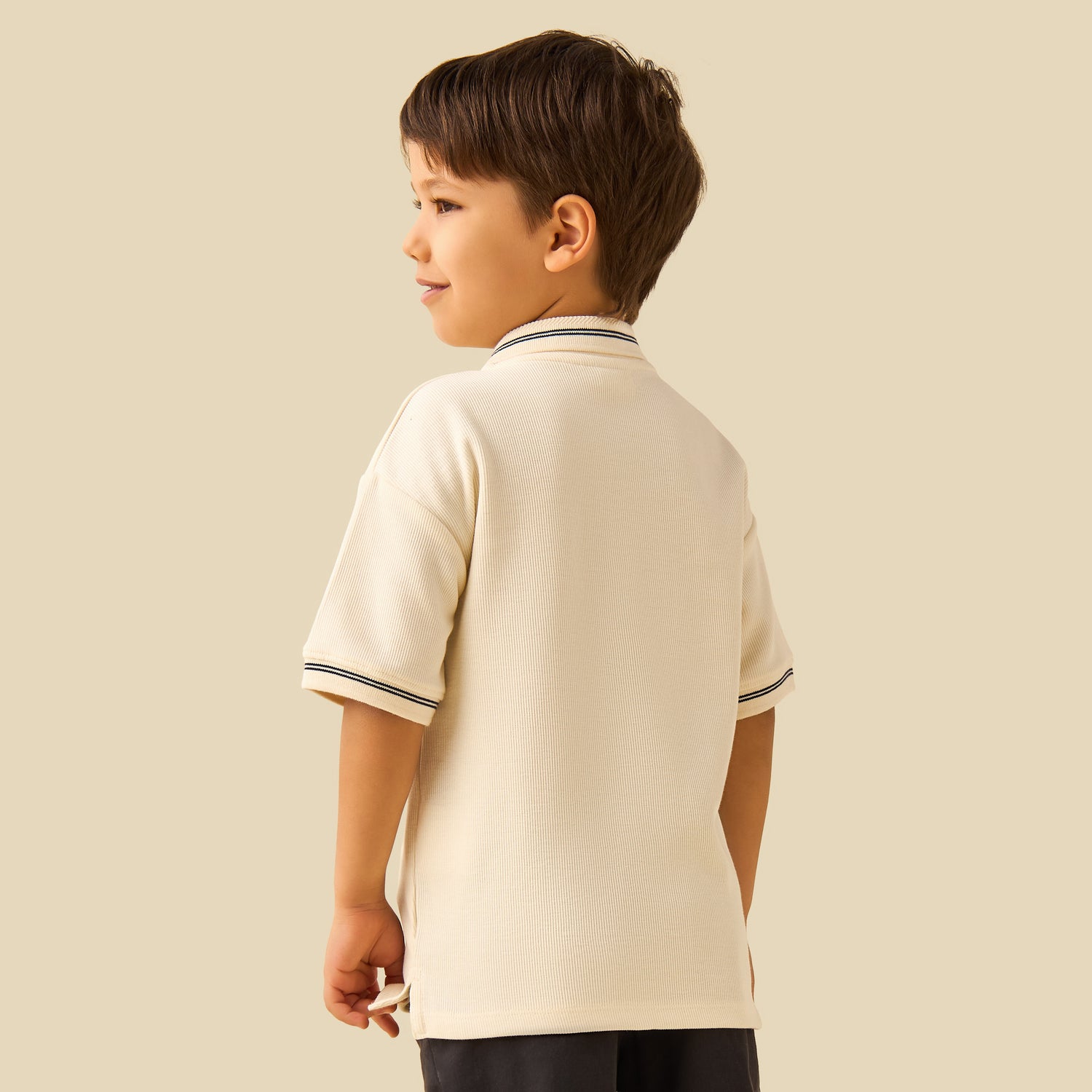 Juniors Polo Neck Short Sleeves T-shirt with Striped