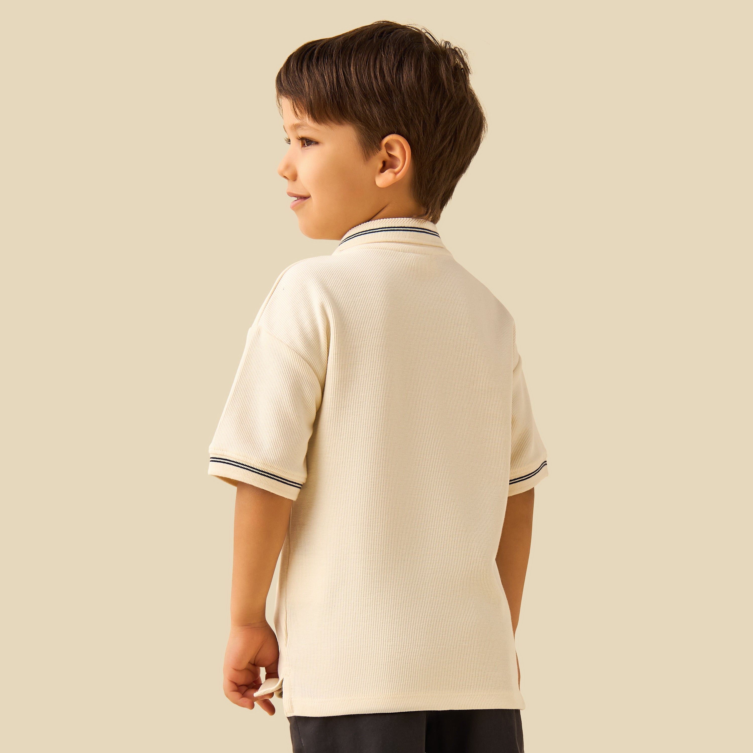 Juniors Polo Neck Short Sleeves T-shirt with Striped
