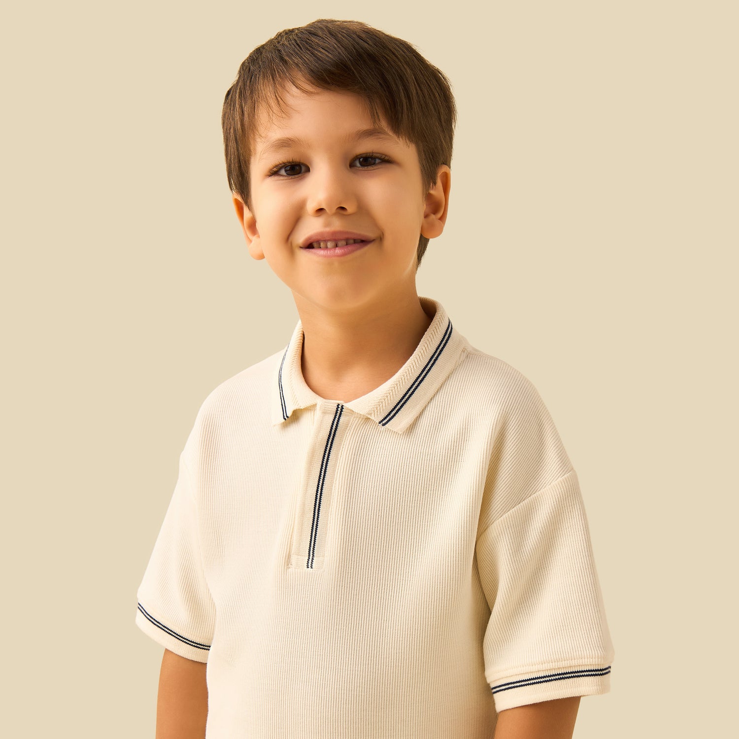 Juniors Polo Neck Short Sleeves T-shirt with Striped