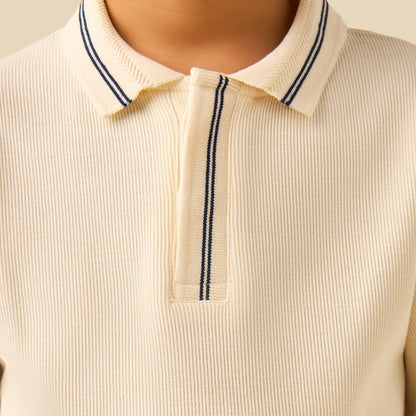 Juniors Polo Neck Short Sleeves T-shirt with Striped