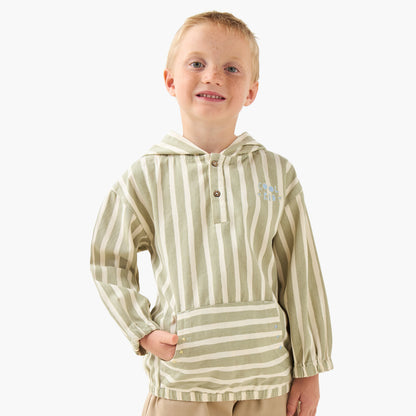 Juniors Long Sleeves Shirt with Hood - Green / 1-2 yrs