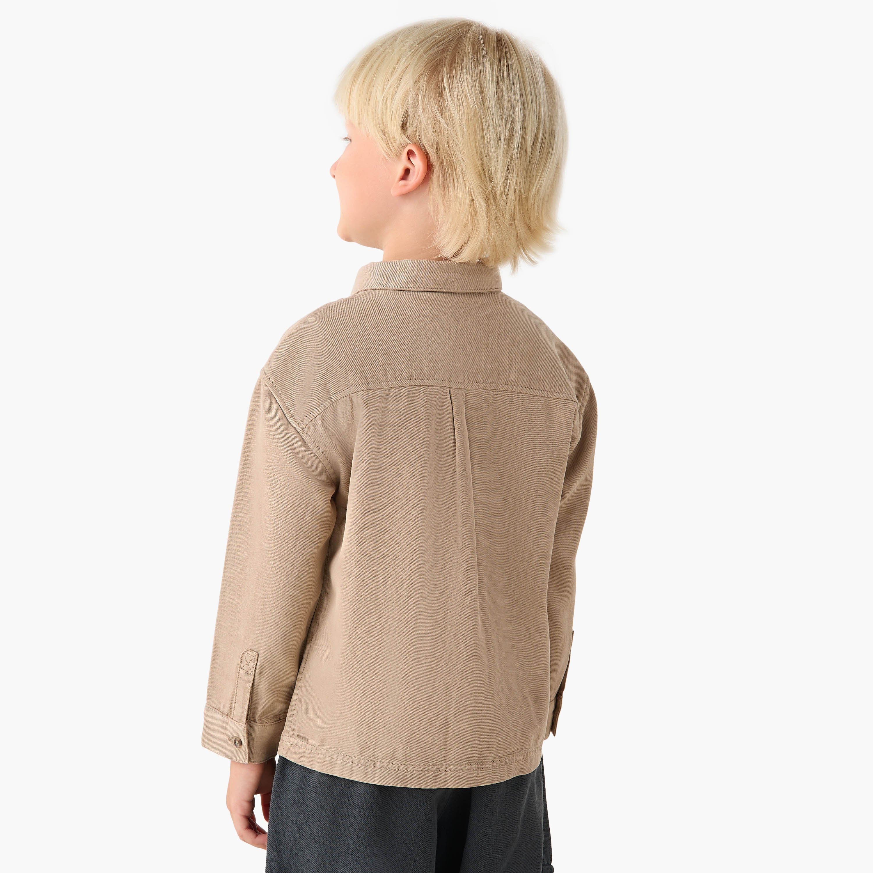 Juniors Long Sleeves Shirt with Chest Pocket