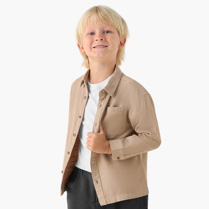 Juniors Long Sleeves Shirt with Chest Pocket