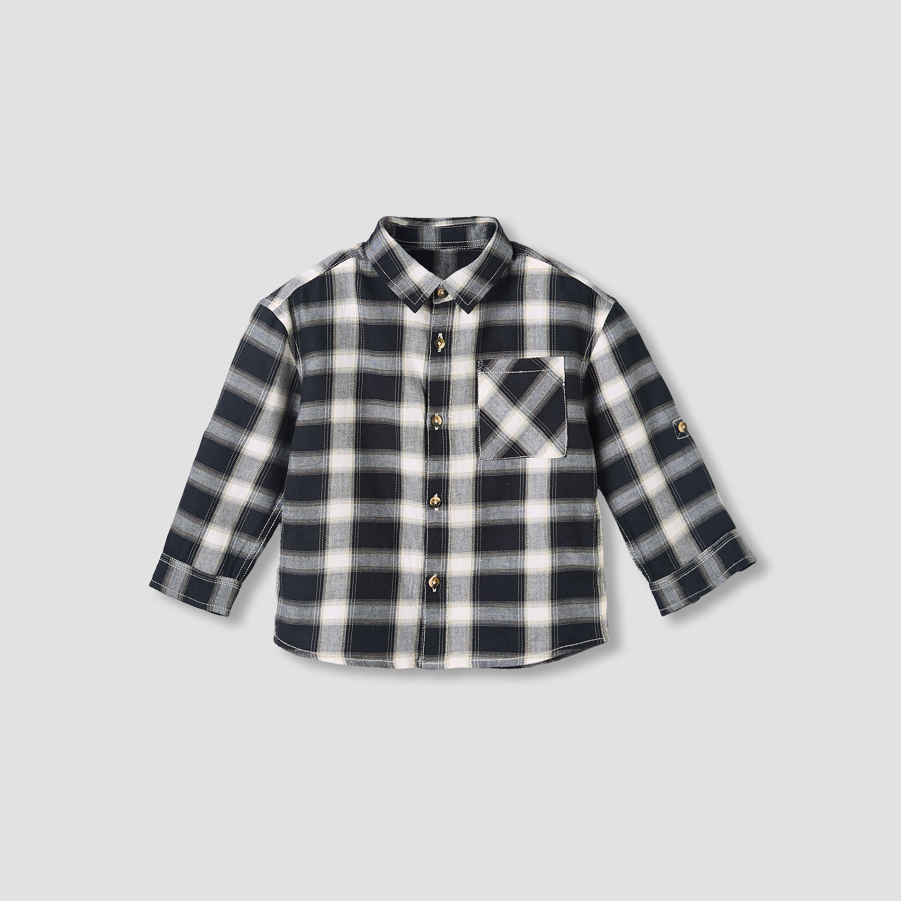 Juniors Long Sleeves Shirt with Checked Design