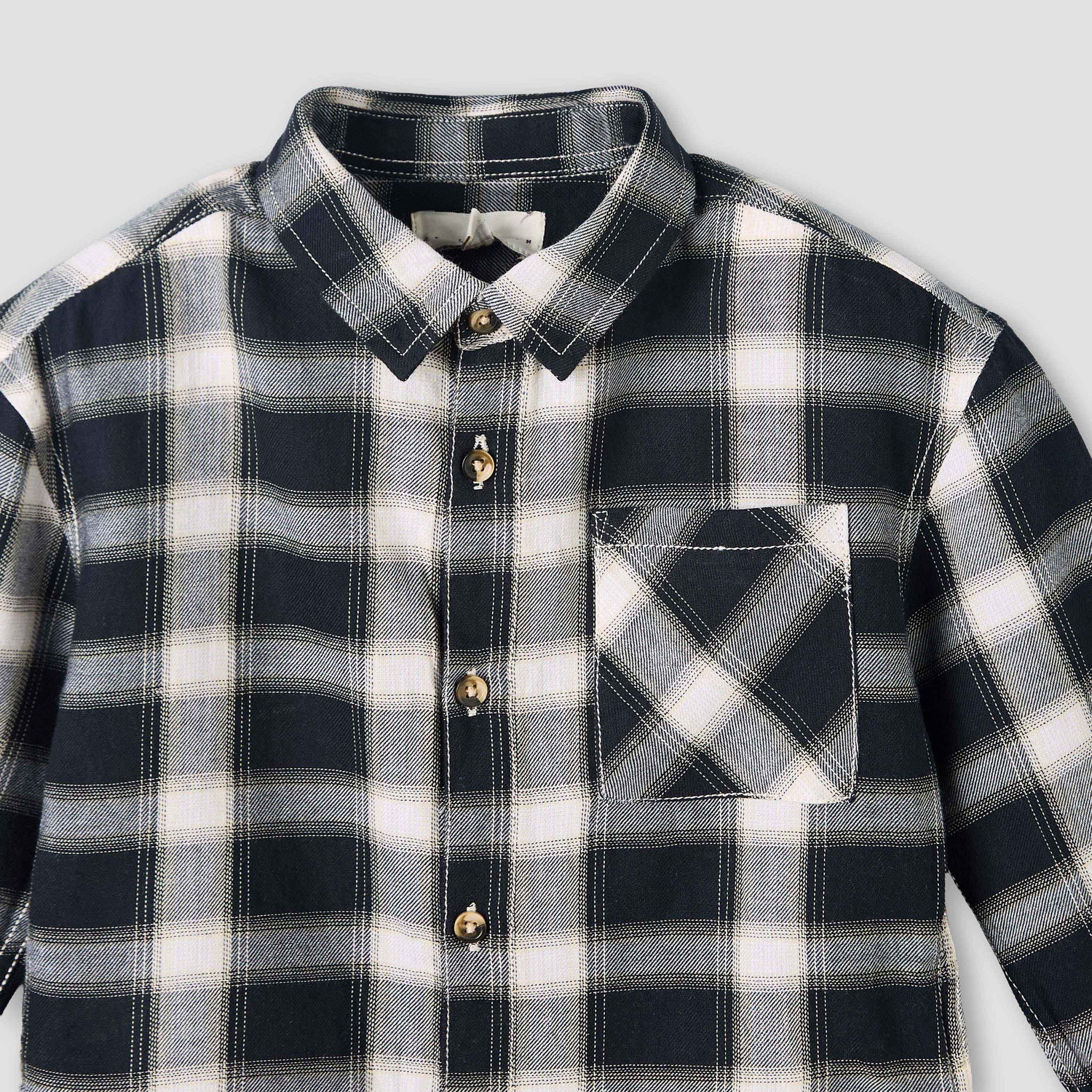 Juniors Long Sleeves Shirt with Checked Design