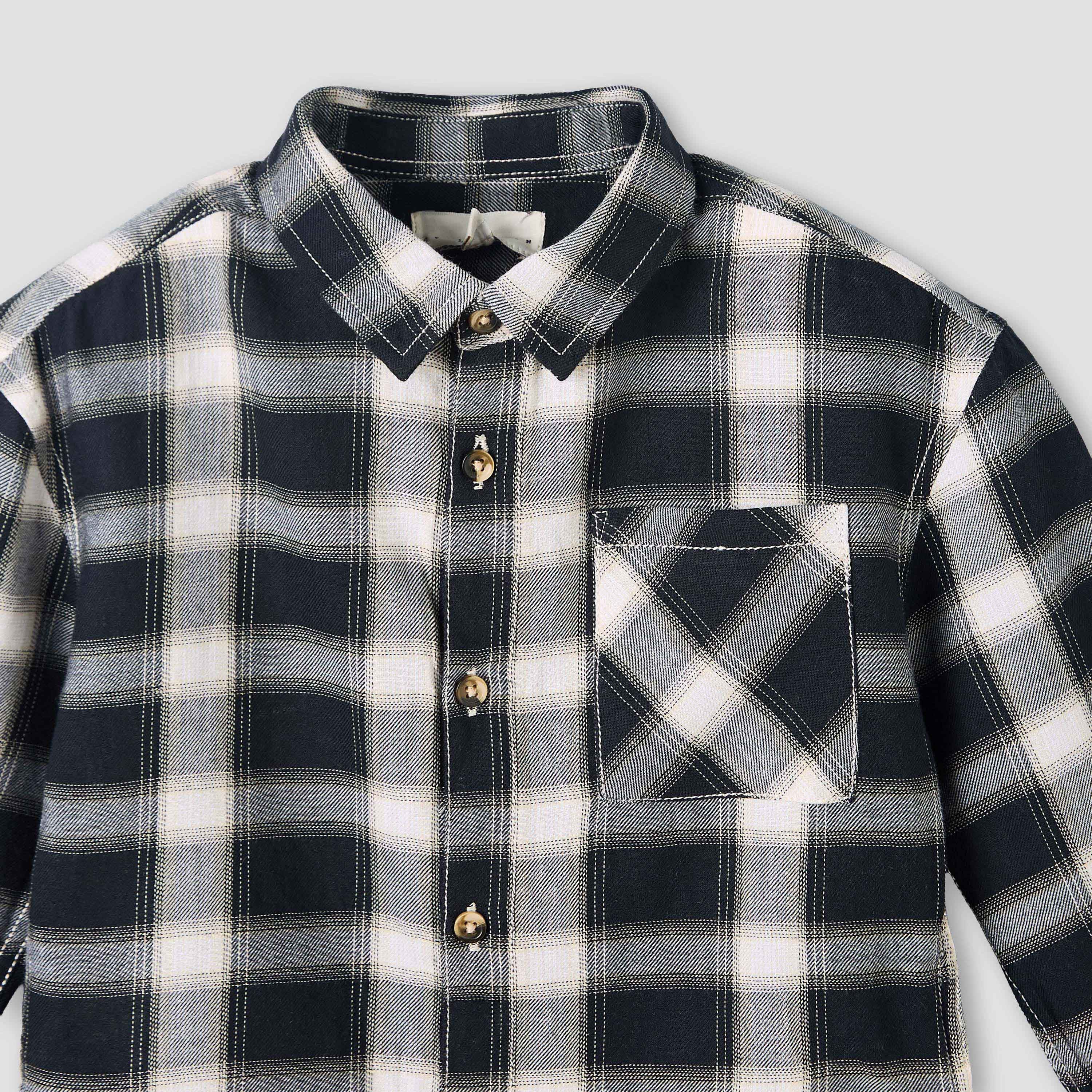 Juniors Long Sleeves Shirt with Checked Design