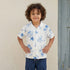 Juniors Short Sleeves Shirt with Beach Print - White / 1-2 yrs