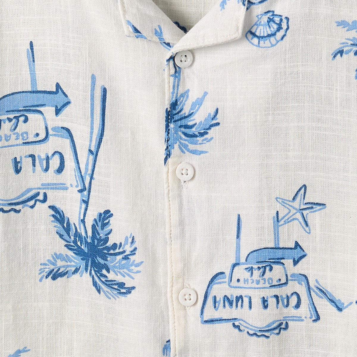 Juniors Short Sleeves Shirt with Beach Print