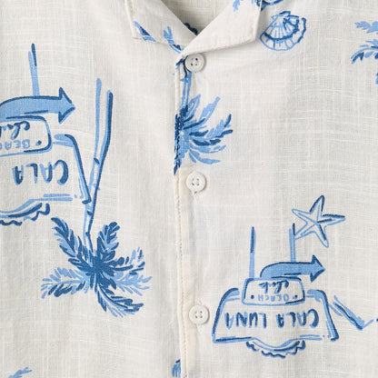 Juniors Short Sleeves Shirt with Beach Print