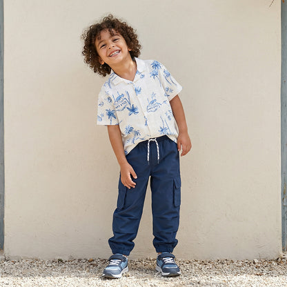 Juniors Short Sleeves Shirt with Beach Print