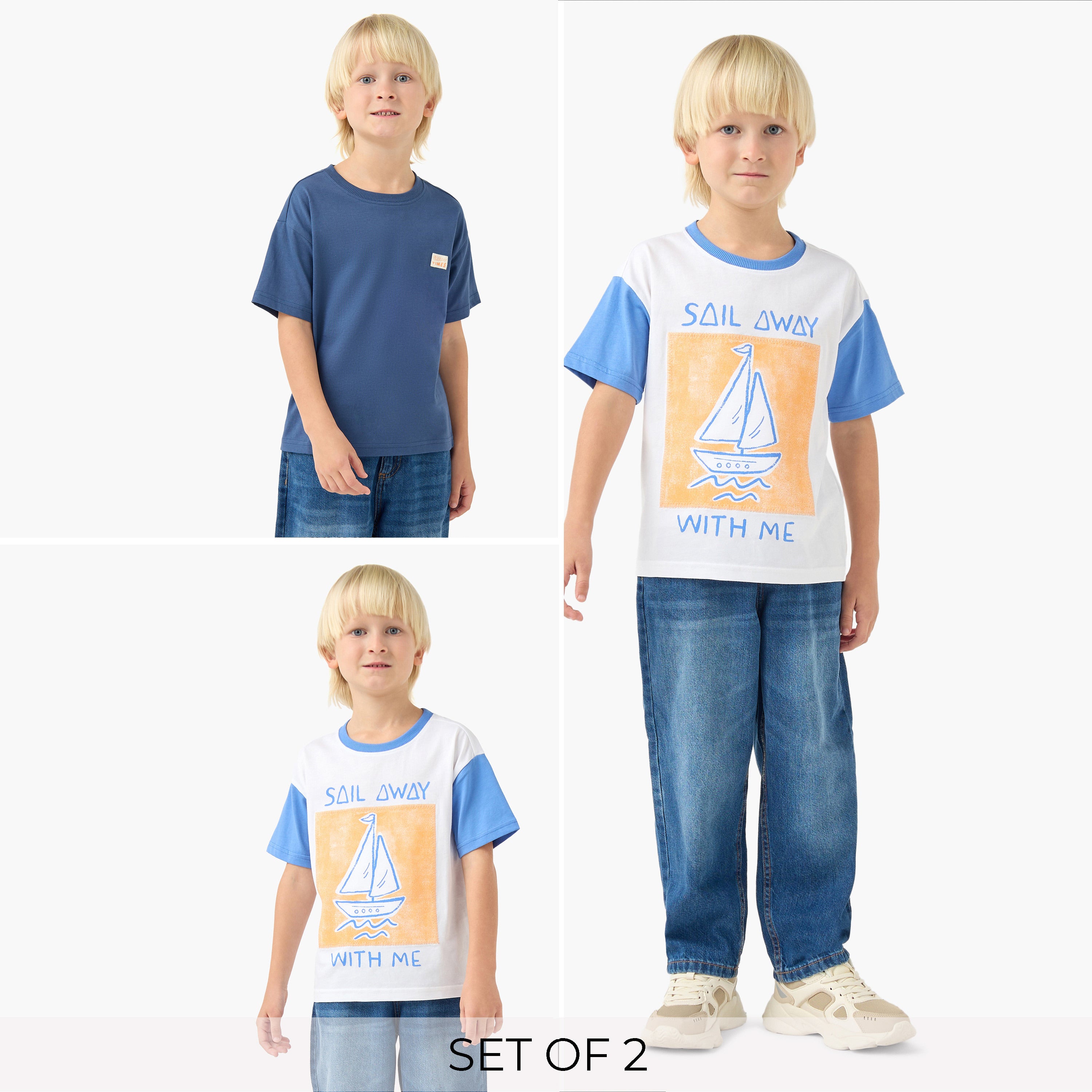 Pack of 2 Juniors Short Sleeve T-shirt with Print