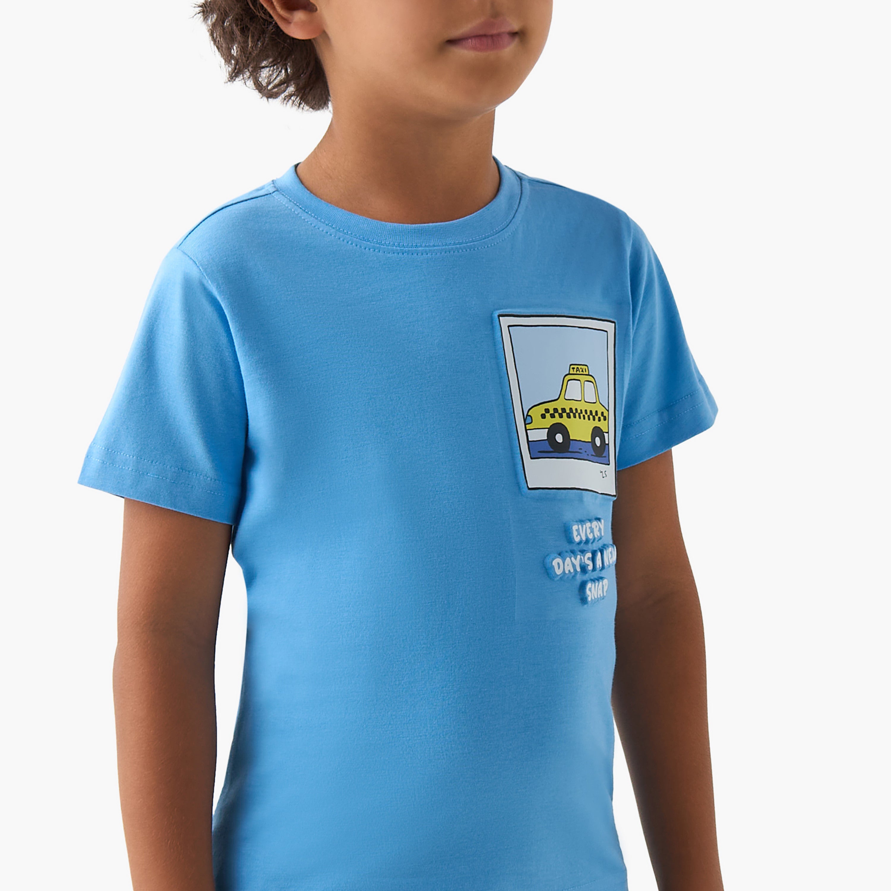 Pack of 2 Juniors Crew Neck Short Sleeves T-shirt with Graphic Print