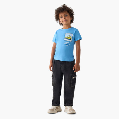 Pack of 2 Juniors Crew Neck Short Sleeves T-shirt with Graphic Print