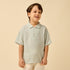 Juniors Short Sleeves Collared T-shirt with Textured Design - Green / 1-2 yrs