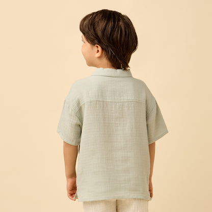 Juniors Short Sleeves Collared T-shirt with Textured Design