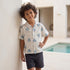 Juniors Short Sleeves Shirt with Sailboat Print - Cream / 1-2 yrs