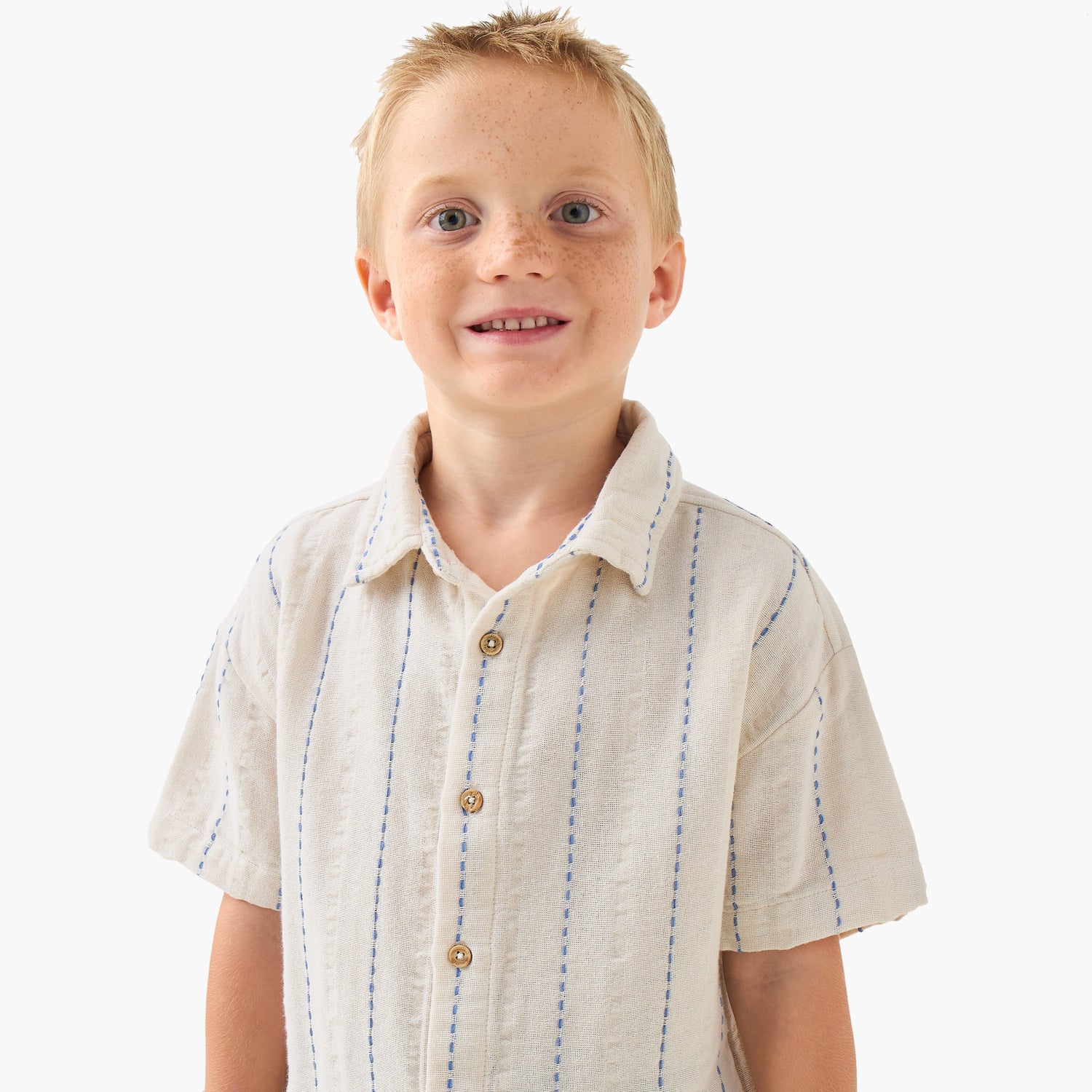 Juniors Short Sleeve Shirt with Stripes