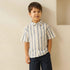 Juniors Short Sleeve Shirt with Stripes - White / 1-2 yrs