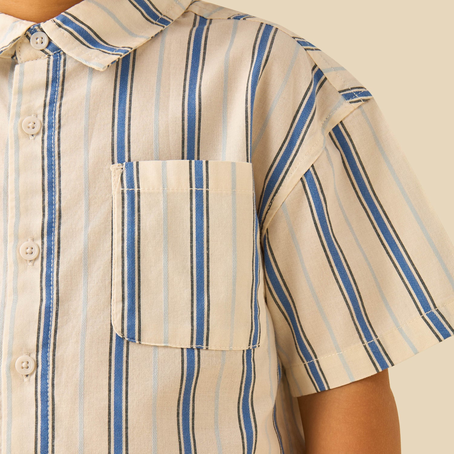 Juniors Short Sleeve Shirt with Stripes