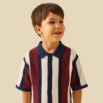 Juniors Striped Shirt with Short Sleeves