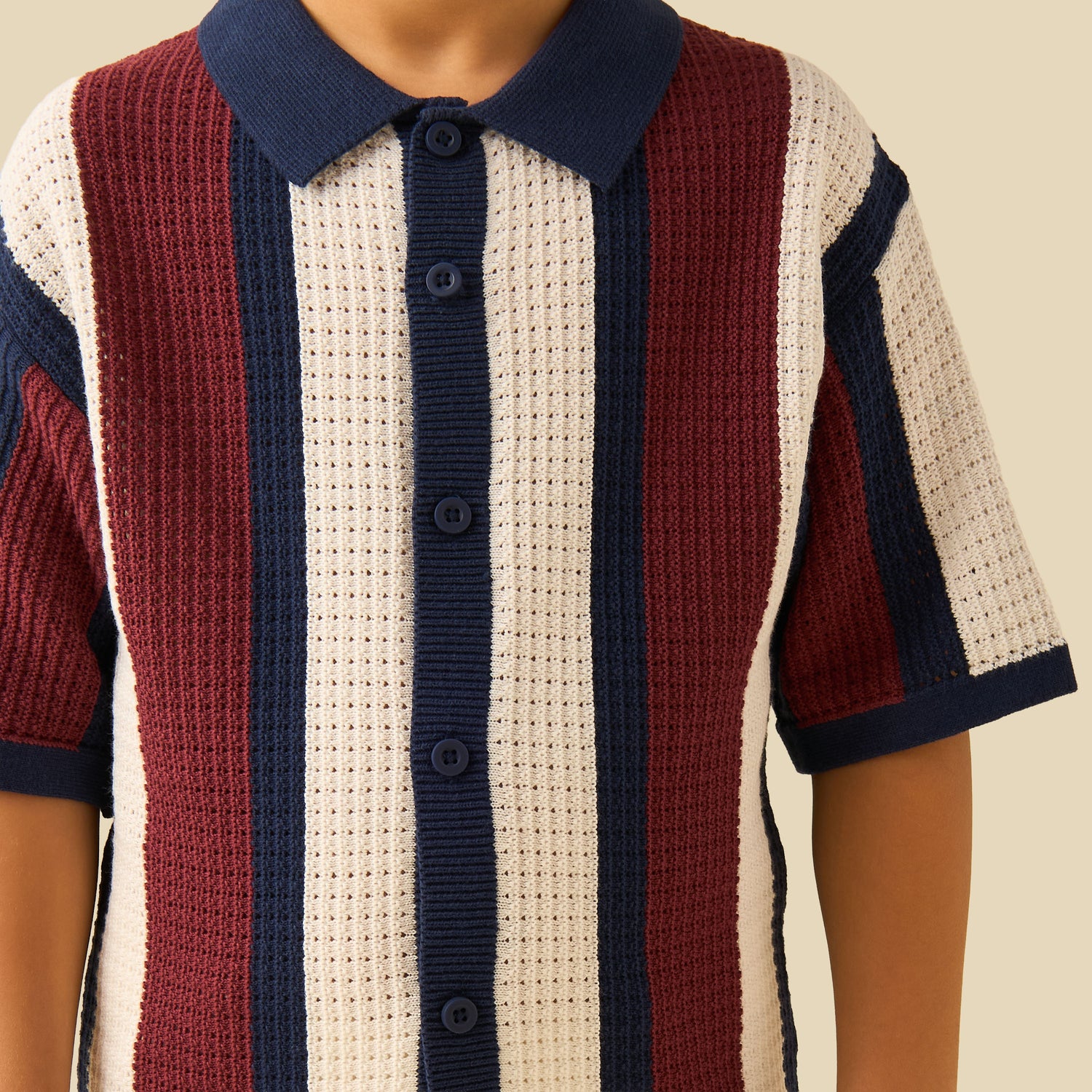 Juniors Striped Shirt with Short Sleeves