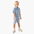 Juniors Collared Short Sleeves Shirt and Shorts Set with Fun Print - Blue / 1-2 yrs