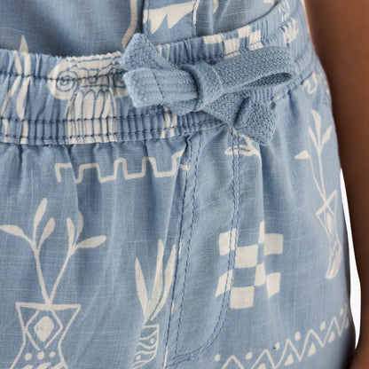 Juniors Collared Short Sleeves Shirt and Shorts Set with Fun Print
