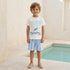 Set of 3 Juniors Crew Neck Short Sleeve T-shirt and Shorts Set with Nautical Print - Multicolour / 1-2 yrs