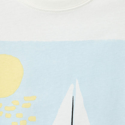 Set of 3 Juniors Crew Neck Short Sleeve T-shirt and Shorts Set with Nautical Print