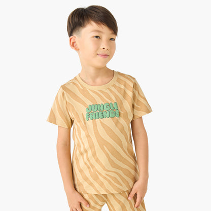 Set of 3 Juniors Crew Neck Short Sleeves T-shirt and Shorts Set with Print