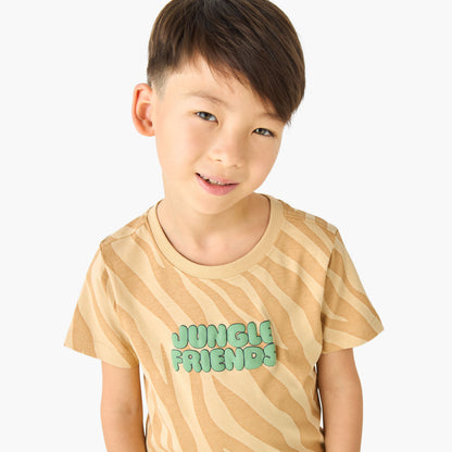 Set of 3 Juniors Crew Neck Short Sleeves T-shirt and Shorts Set with Print